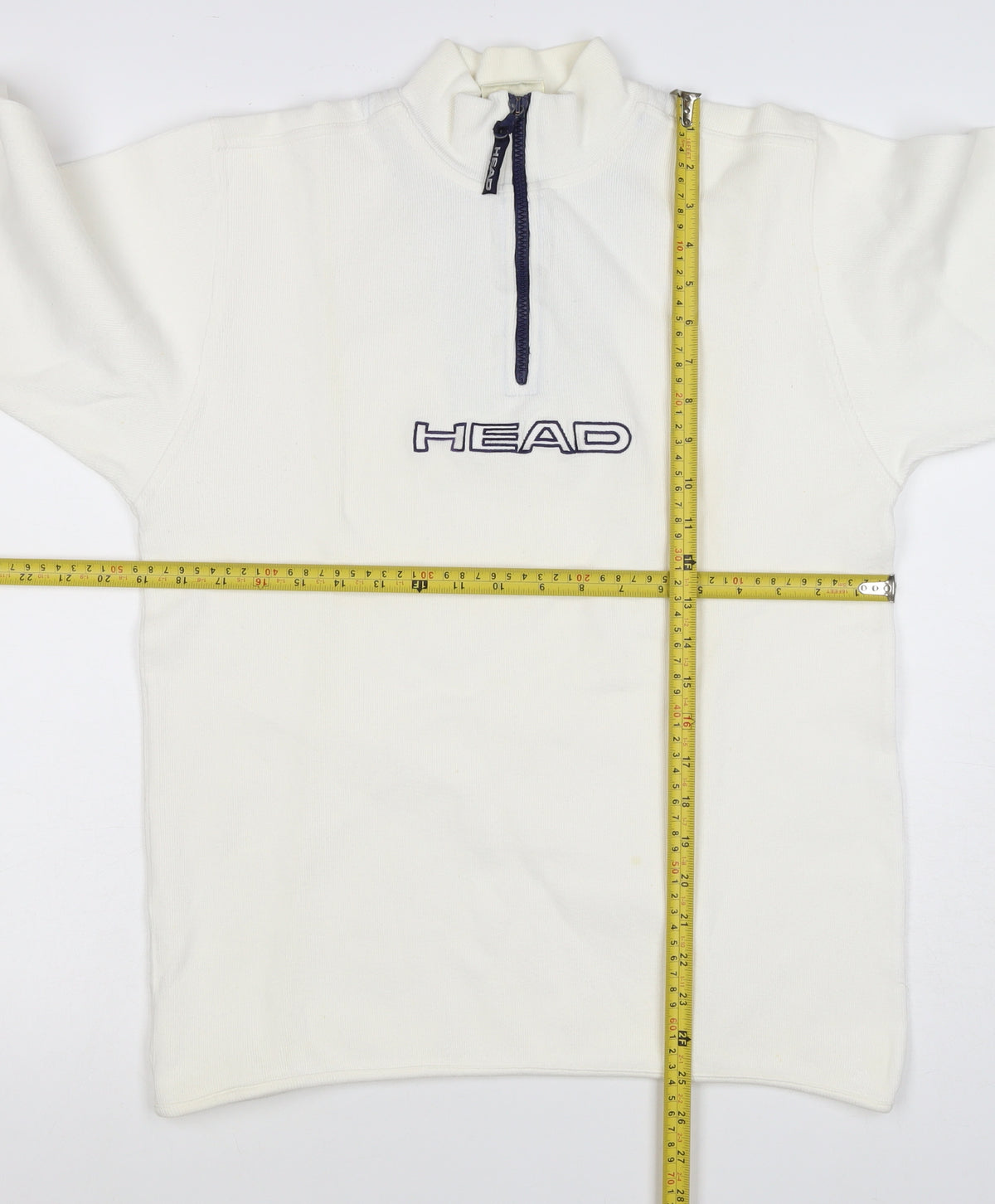 Head Women's White UK 14 Quarter Zip Logo Sweatshirt High Neck