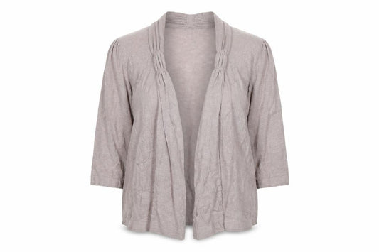 Marks & Spencer Women Beige UK 16 Open Ruffle Cardigan Linen Blend
