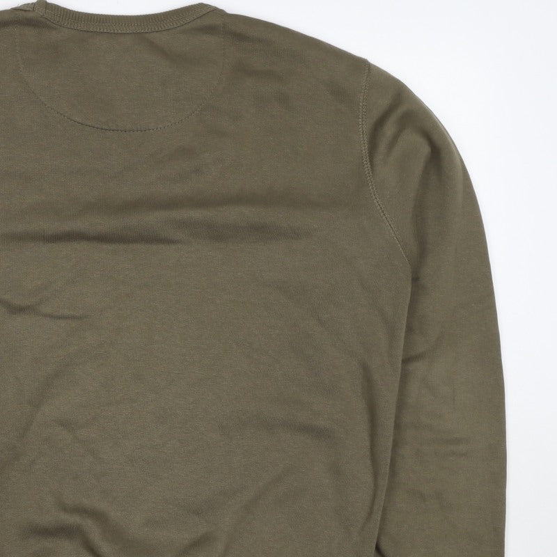 French Connection Men Green M Pullover Crew Neck Sweatshirt Logo