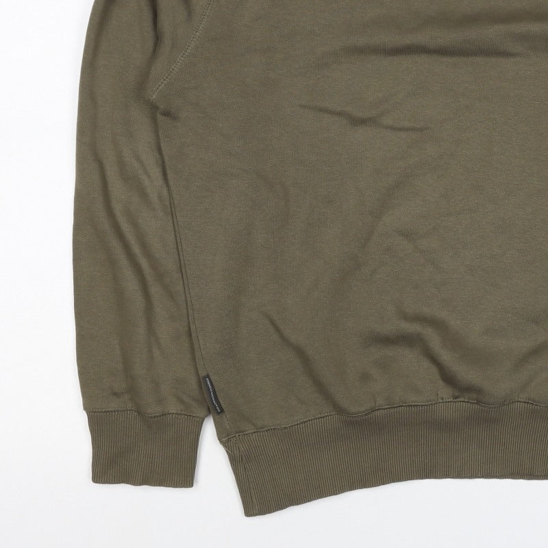 French Connection Men Green M Pullover Crew Neck Sweatshirt Logo