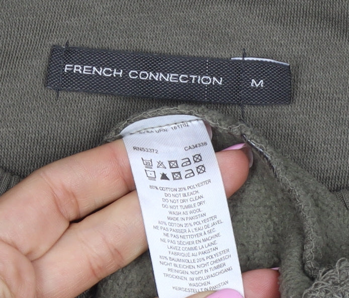 French Connection Men Green M Pullover Crew Neck Sweatshirt Logo
