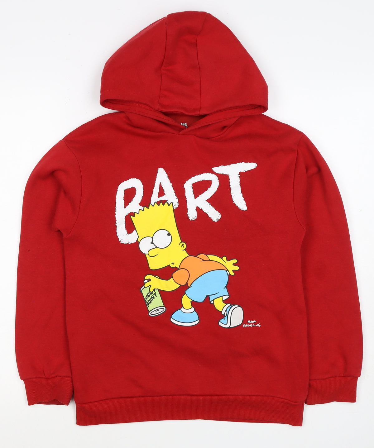 The Simpsons Boys Red 11-12 Years Bart Graphic Pullover Hoodie