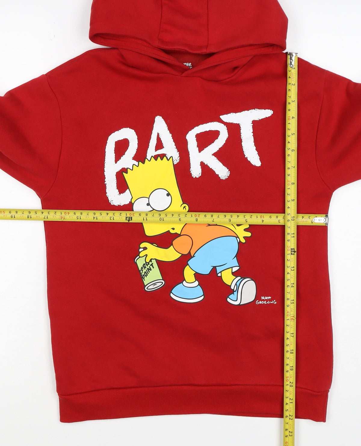 The Simpsons Boys Red 11-12 Years Bart Graphic Pullover Hoodie