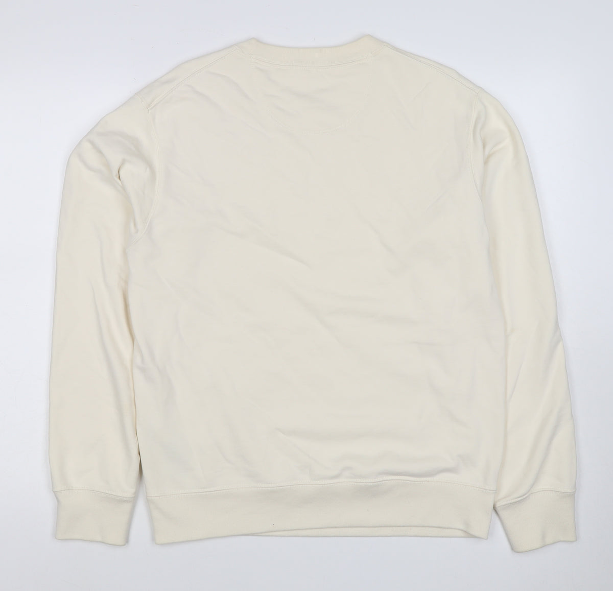Uniqlo Men’s Ivory S Crew Neck Cotton Pullover Sweatshirt