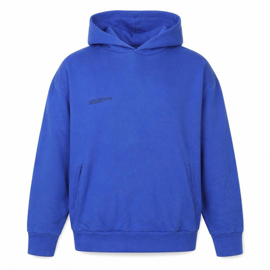 Pangaia Men’s Blue Organic Cotton Pullover Hoodie Size S Logo Pockets