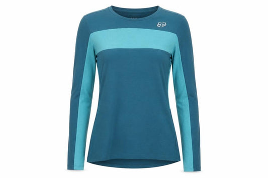 Fox Ranger Women’s Blue L Colourblock Long Sleeve Cycling Jersey Top