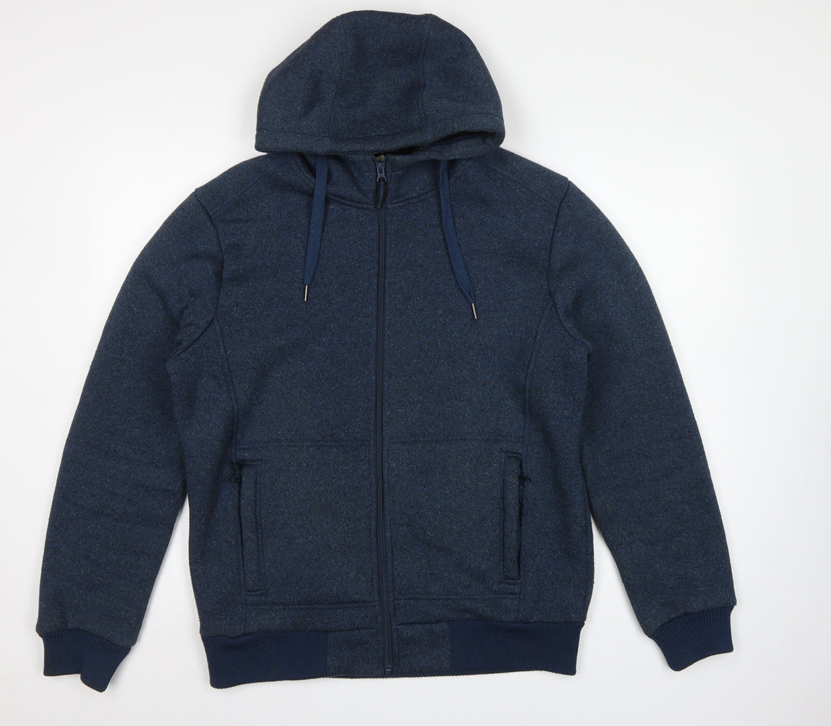 Mountain Warehouse Men’s Blue M Basic Hooded Full Zip Fleece Jacket