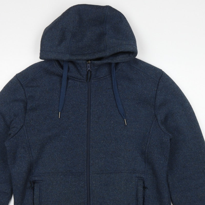 Mountain Warehouse Men’s Blue M Basic Hooded Full Zip Fleece Jacket