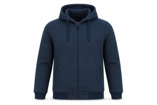 Mountain Warehouse Men’s Blue M Basic Hooded Full Zip Fleece Jacket