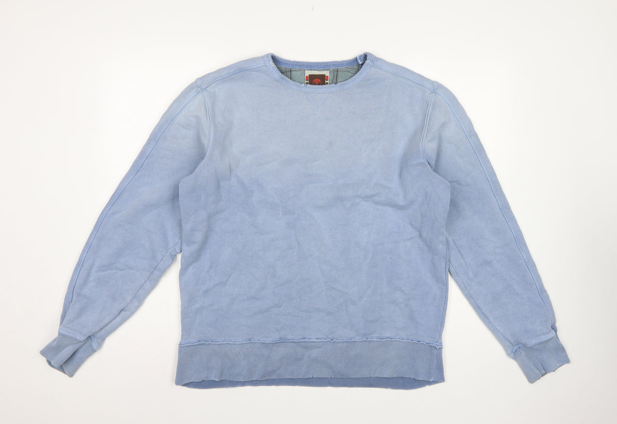 Fat Face Men’s Blue M Crew Neck Cotton Pullover Sweatshirt Logo