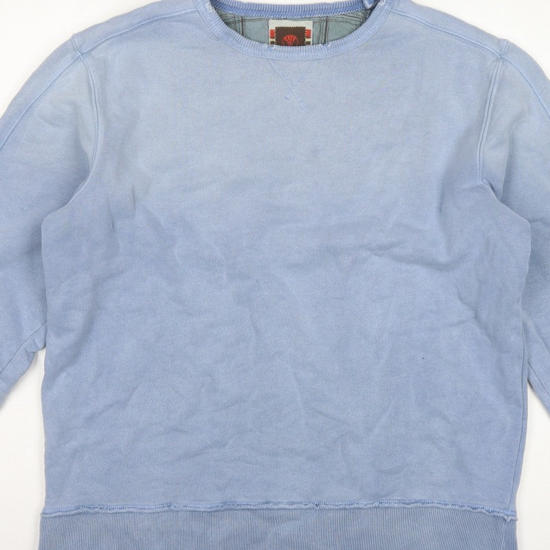Fat Face Men’s Blue M Crew Neck Cotton Pullover Sweatshirt Logo