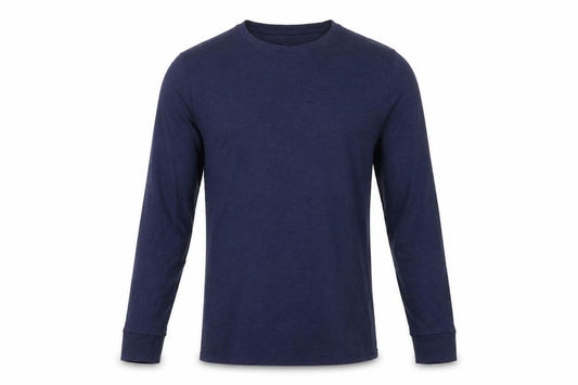 Marks and Spencer Men's Blue M Thermal Long Sleeve Crew Neck T-Shirt