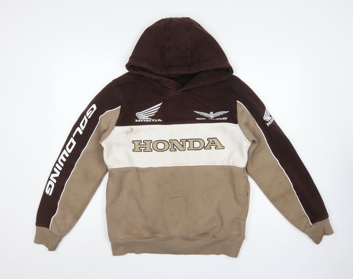 Honda Goldwing Men’s Brown XS Pullover Hoodie Motorcycle Graphic