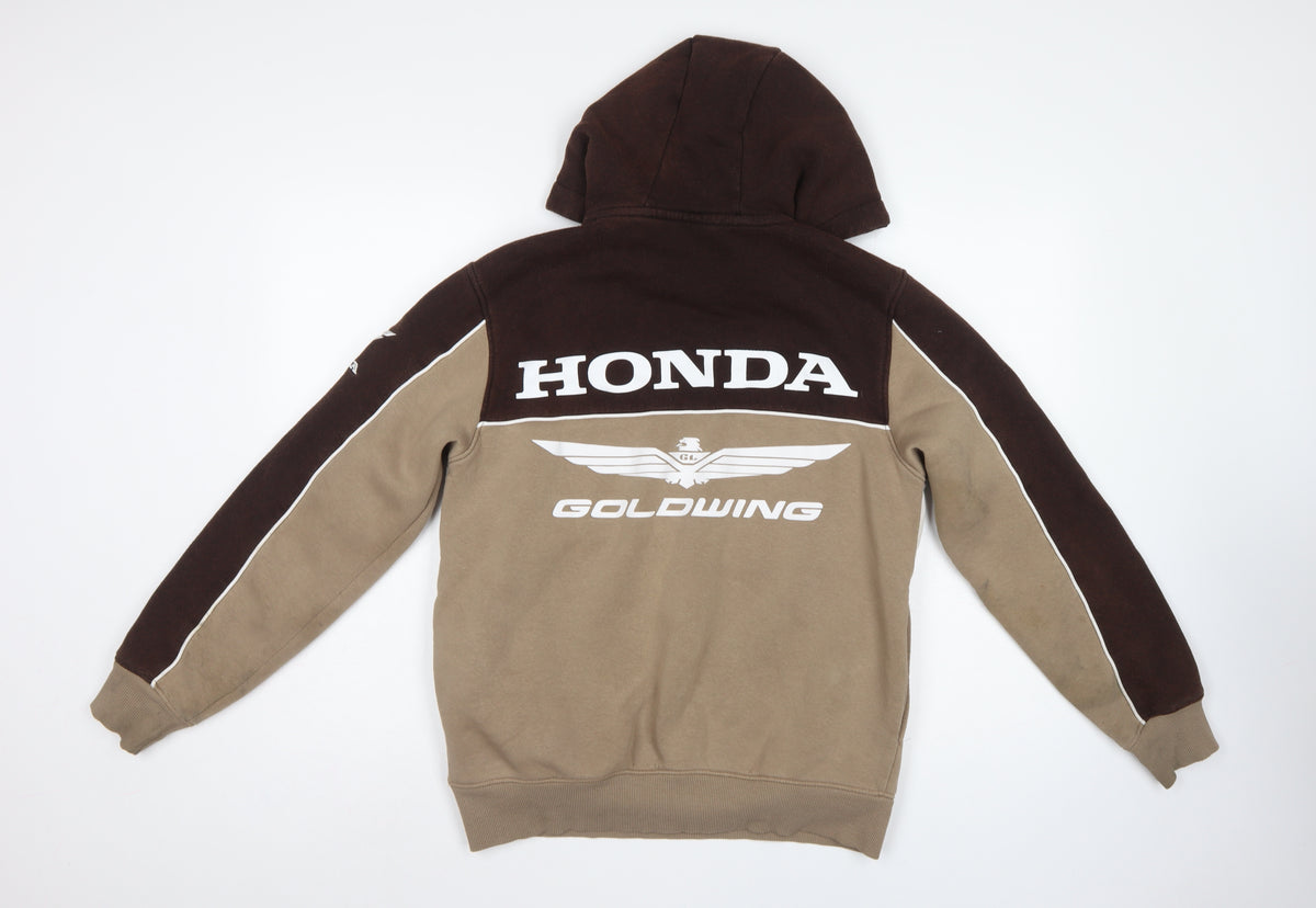 Honda Goldwing Men’s Brown XS Pullover Hoodie Motorcycle Graphic