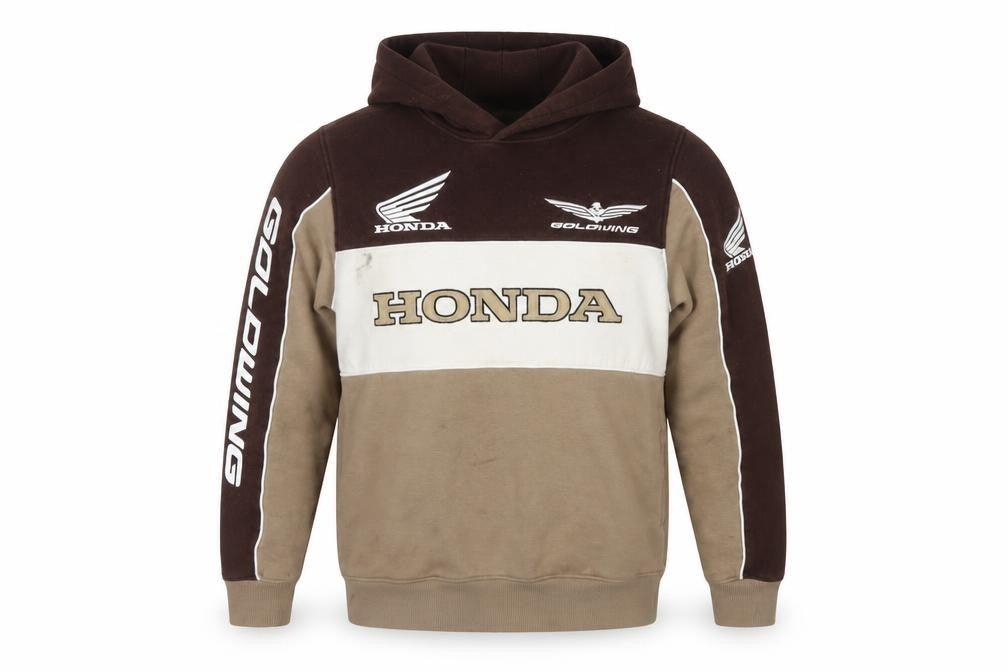 Honda Goldwing Men’s Brown XS Pullover Hoodie Motorcycle Graphic