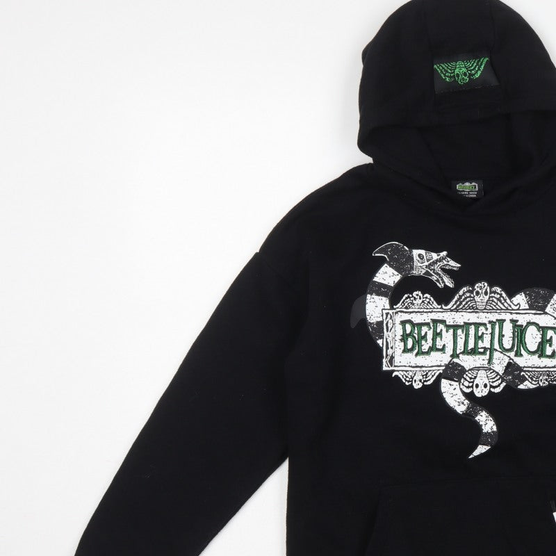 Primark Boys Black Beetlejuice Graphic Print Pullover Hoodie 13-14 Years
