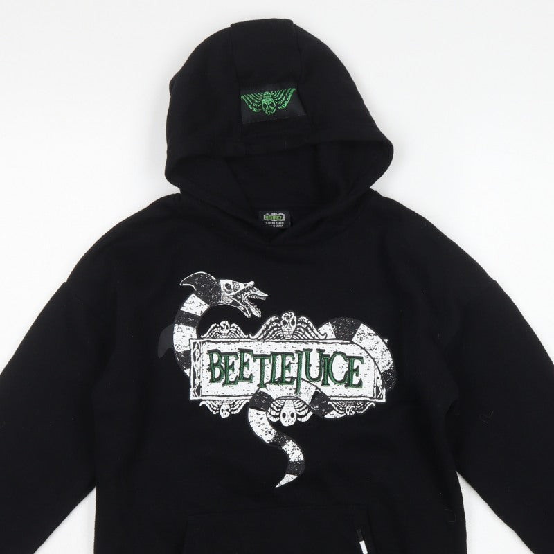 Primark Boys Black Beetlejuice Graphic Print Pullover Hoodie 13-14 Years