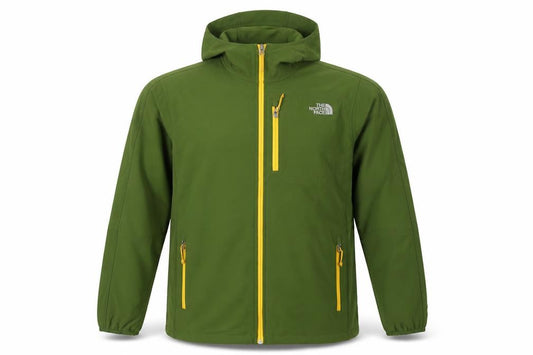 The North Face Men's Green L Hooded Stretch Soft Shell Jacket