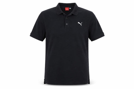 Puma Men’s Black Logo Short Sleeve Cotton Polo Shirt Size L