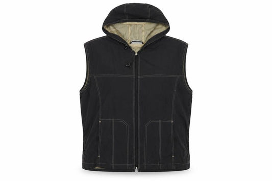 J'Espere Women’s Black Hooded Zip Waistcoat Size 26 Cotton Blend
