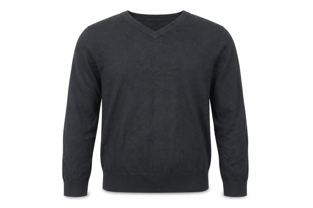 Marks & Spencer Men Black Cotton V-Neck Pullover Jumper Size L