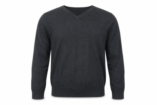 Marks & Spencer Men Black Cotton V-Neck Pullover Jumper Size L