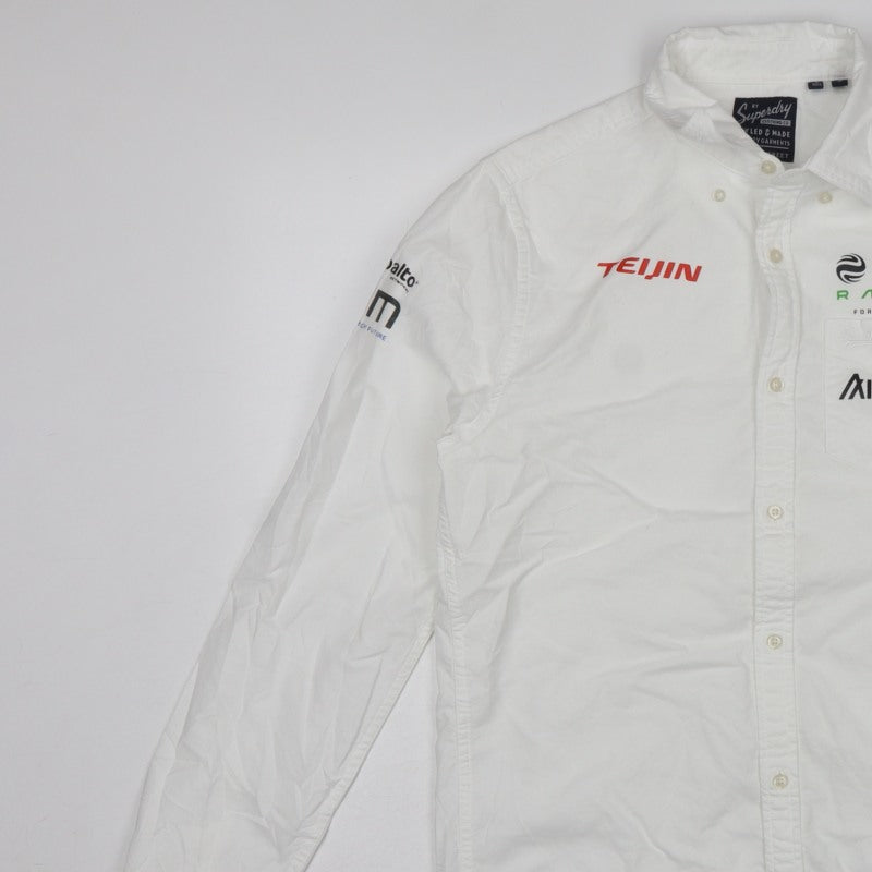 Superdry Men's White S Formula E Racing Logo Button-Up Shirt