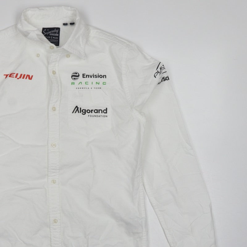Superdry Men's White S Formula E Racing Logo Button-Up Shirt