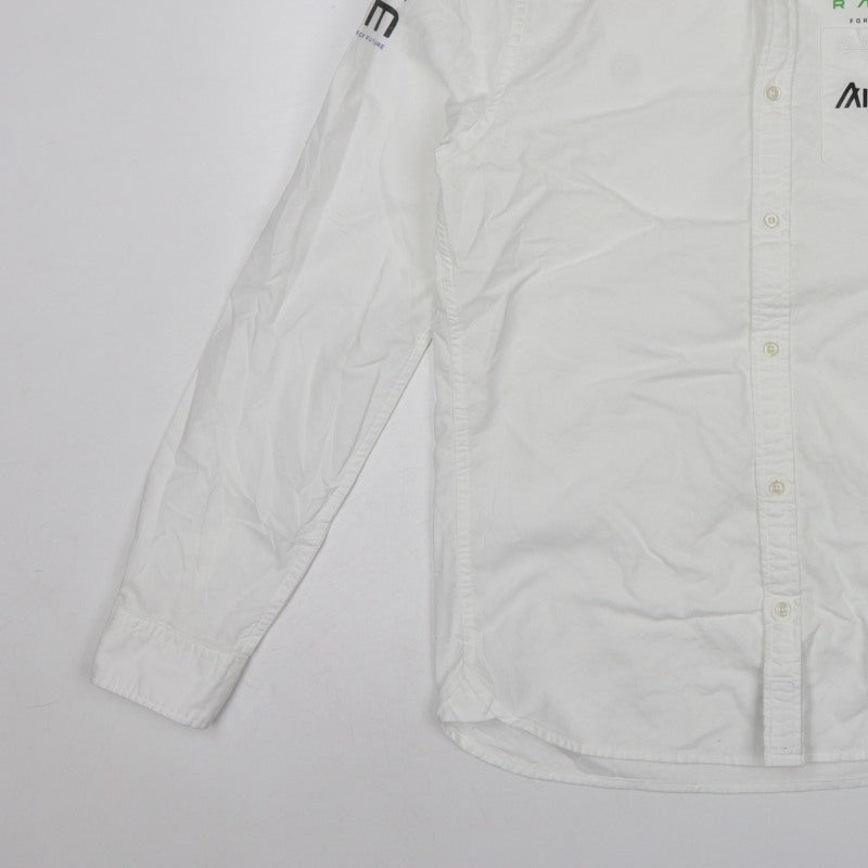 Superdry Men's White S Formula E Racing Logo Button-Up Shirt