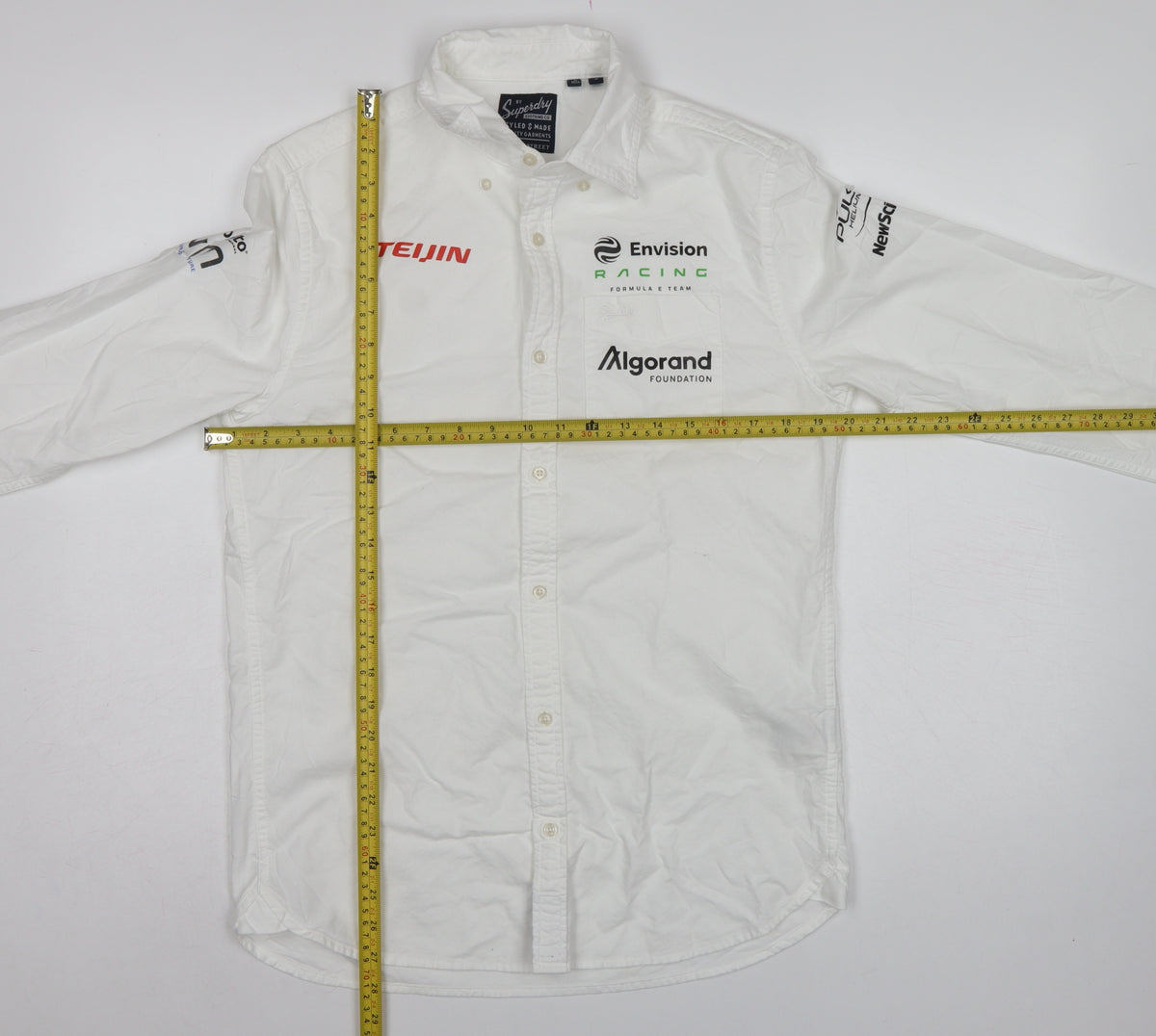 Superdry Men's White S Formula E Racing Logo Button-Up Shirt