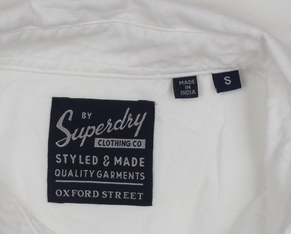Superdry Men's White S Formula E Racing Logo Button-Up Shirt