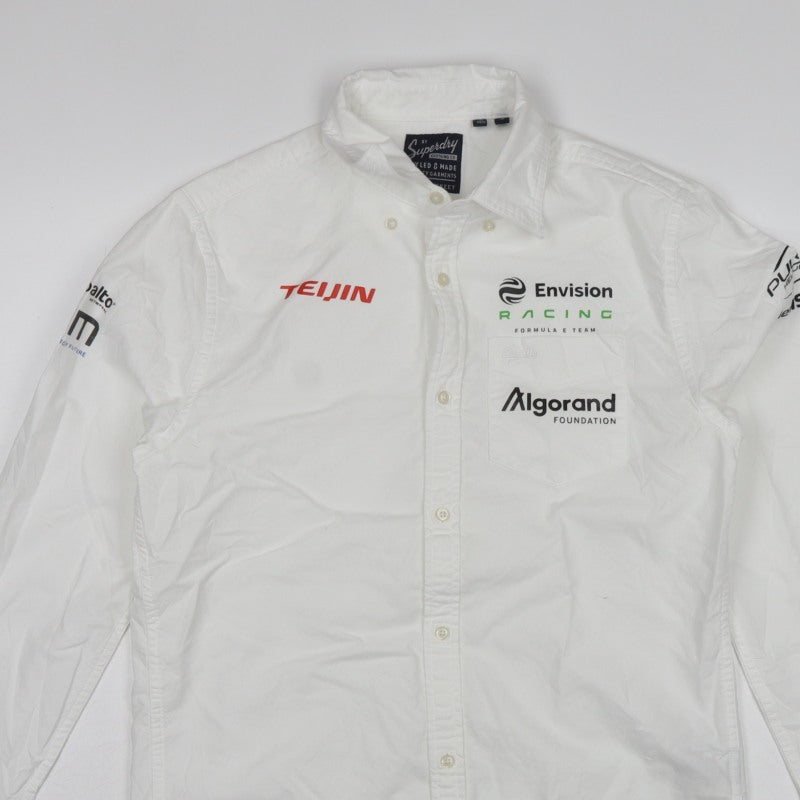 Superdry Men's White S Formula E Racing Logo Button-Up Shirt
