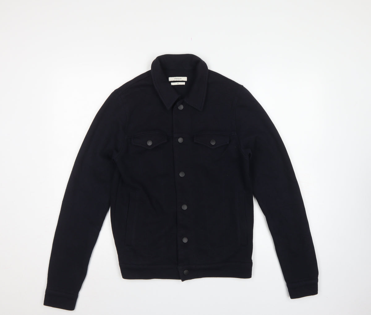 Jack & Jones Premium Men's Black S Trucker Sweat Jacket Button Pockets
