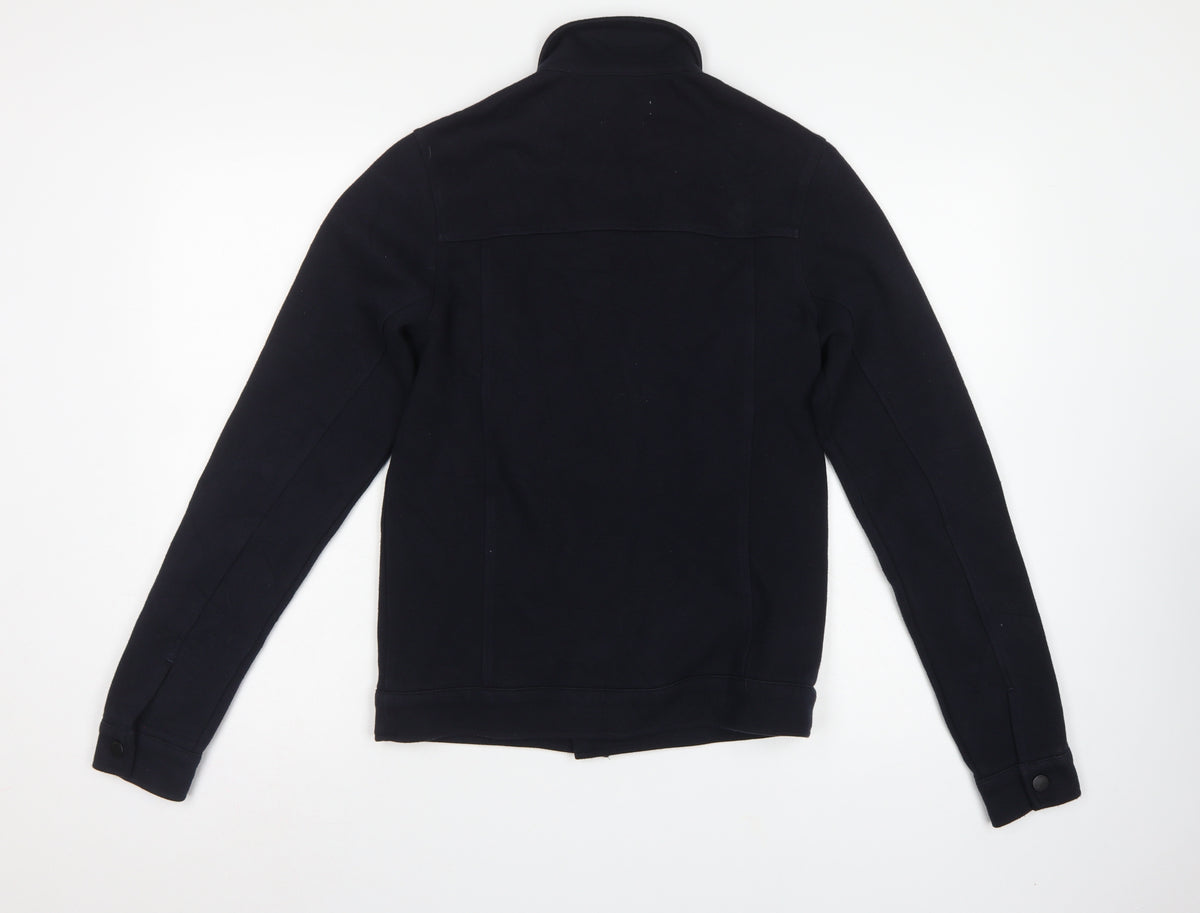Jack & Jones Premium Men's Black S Trucker Sweat Jacket Button Pockets