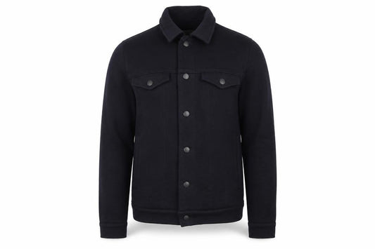 Jack & Jones Premium Men's Black S Trucker Sweat Jacket Button Pockets