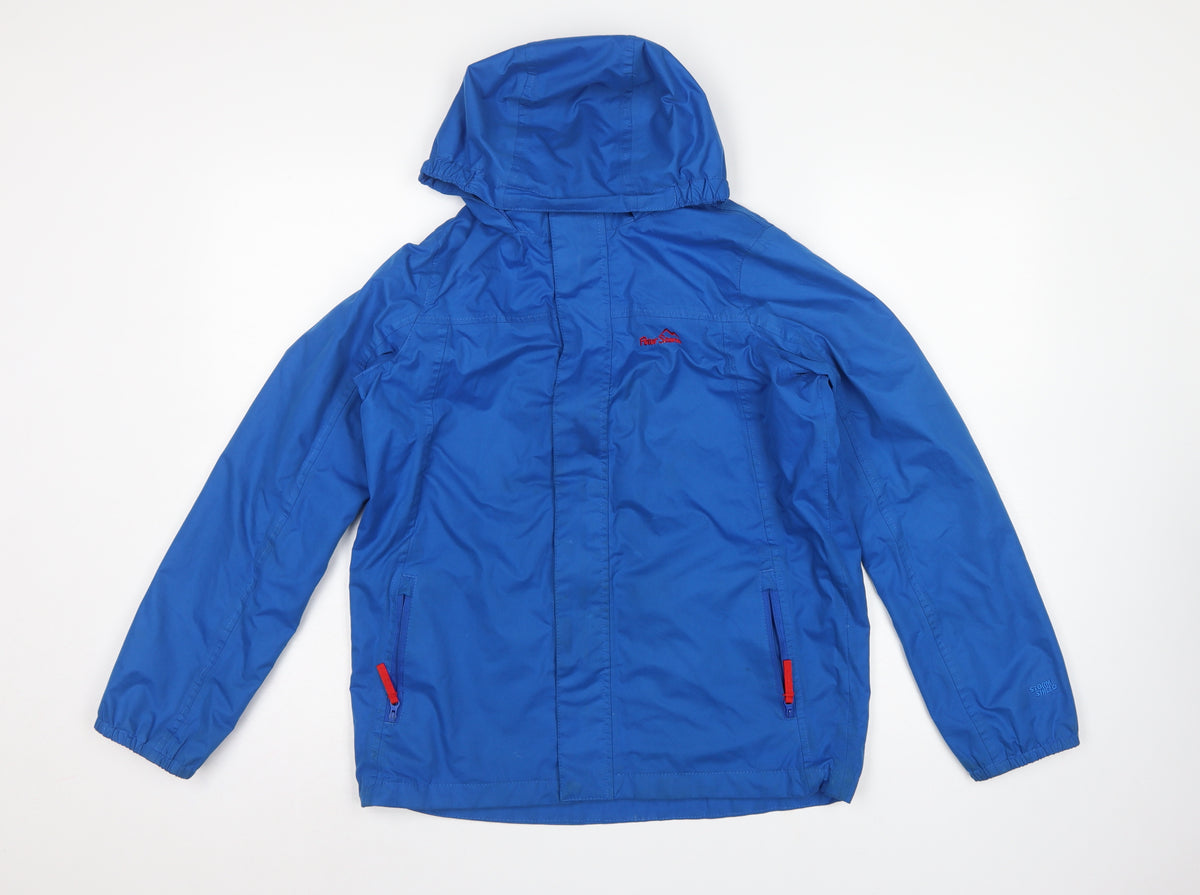 Peter Storm Boys Blue 13 Years Hooded Windbreaker Jacket Full Zip