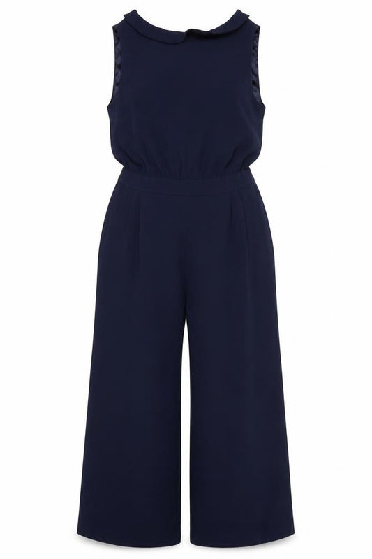 Boden Women’s Navy Blue UK 14 Sleeveless Wide Leg Jumpsuit