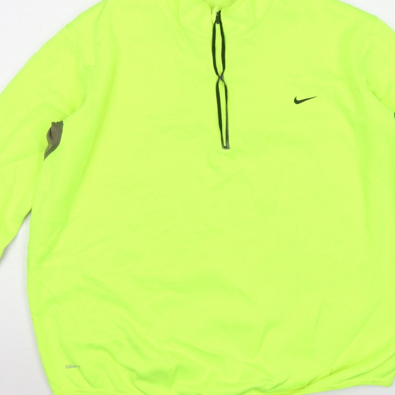 Nike Men’s Yellow XL 1/2 Zip Running Sweatshirt High Neck