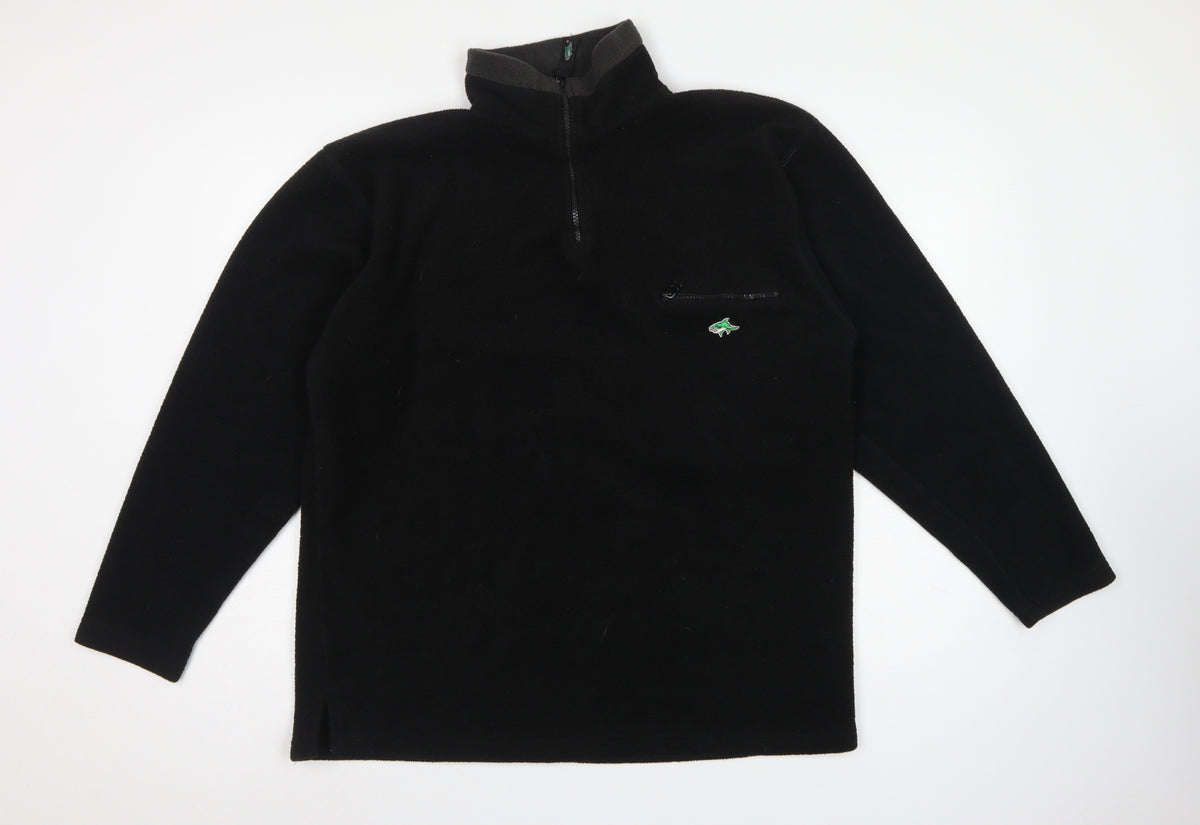 Leshark Men's Black L 1/4 Zip Fleece Pullover Sweatshirt