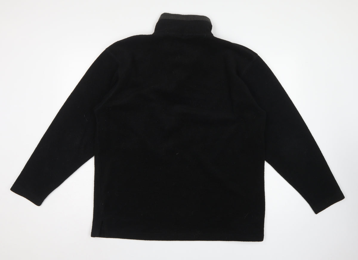 Leshark Men's Black L 1/4 Zip Fleece Pullover Sweatshirt