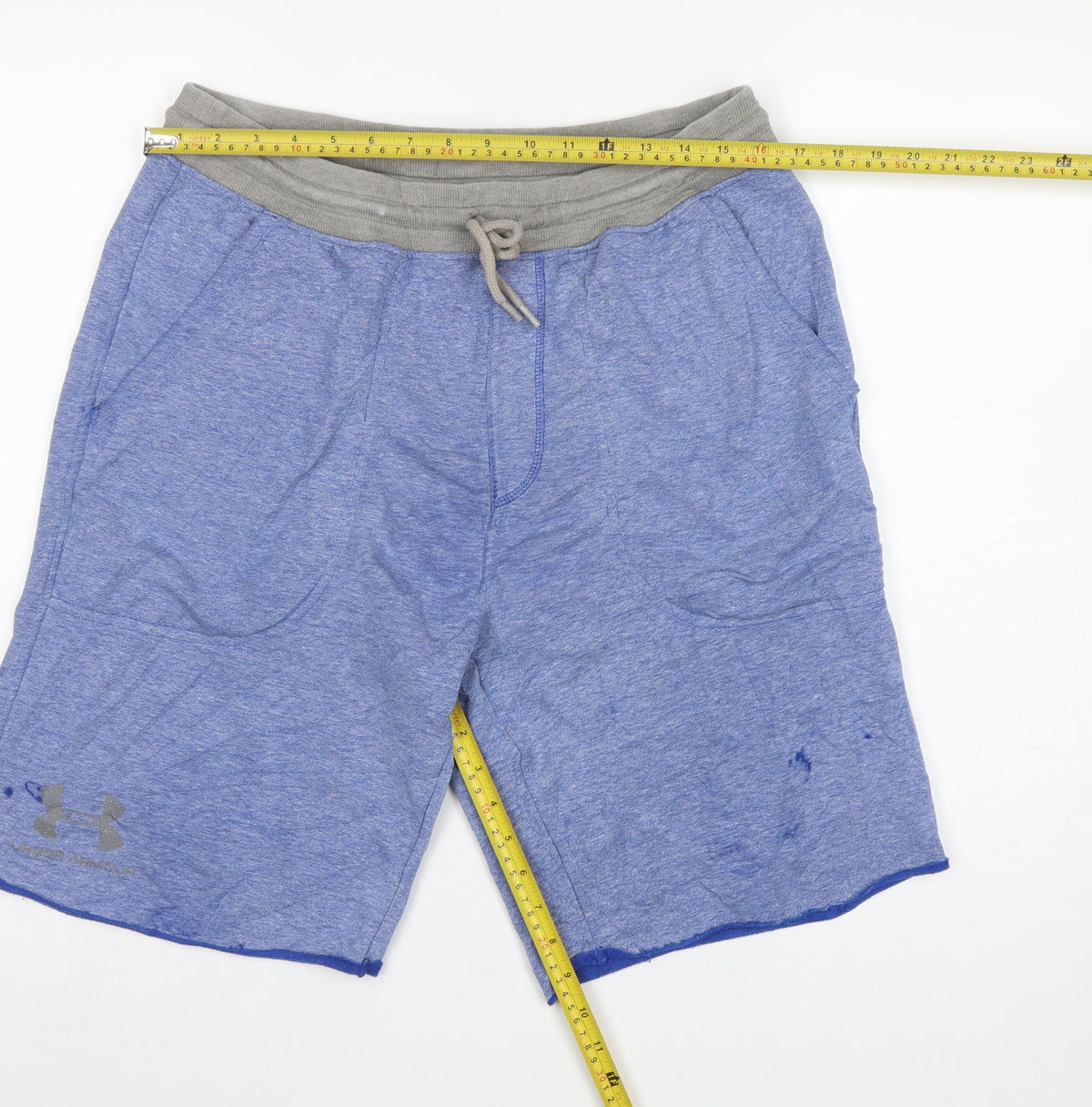 Under Armour Men's Blue L Loose Sweat Shorts Drawstring Pockets