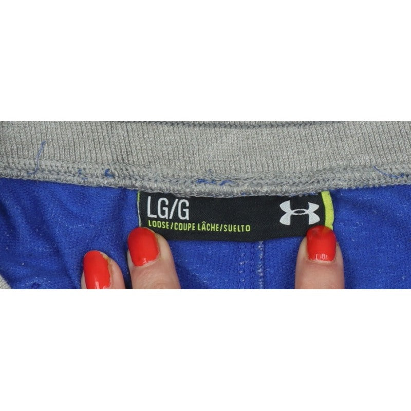 Under Armour Men's Blue L Loose Sweat Shorts Drawstring Pockets