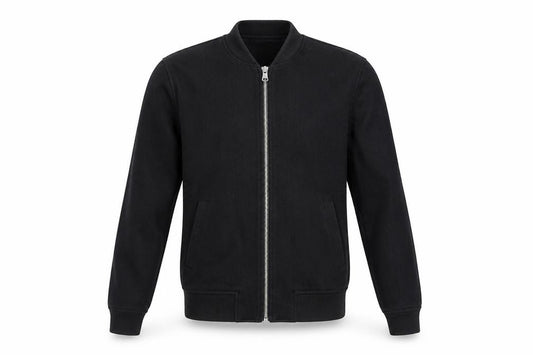 Burton Menswear Men’s Black Small Wool Blend Bomber Jacket Zip Pockets