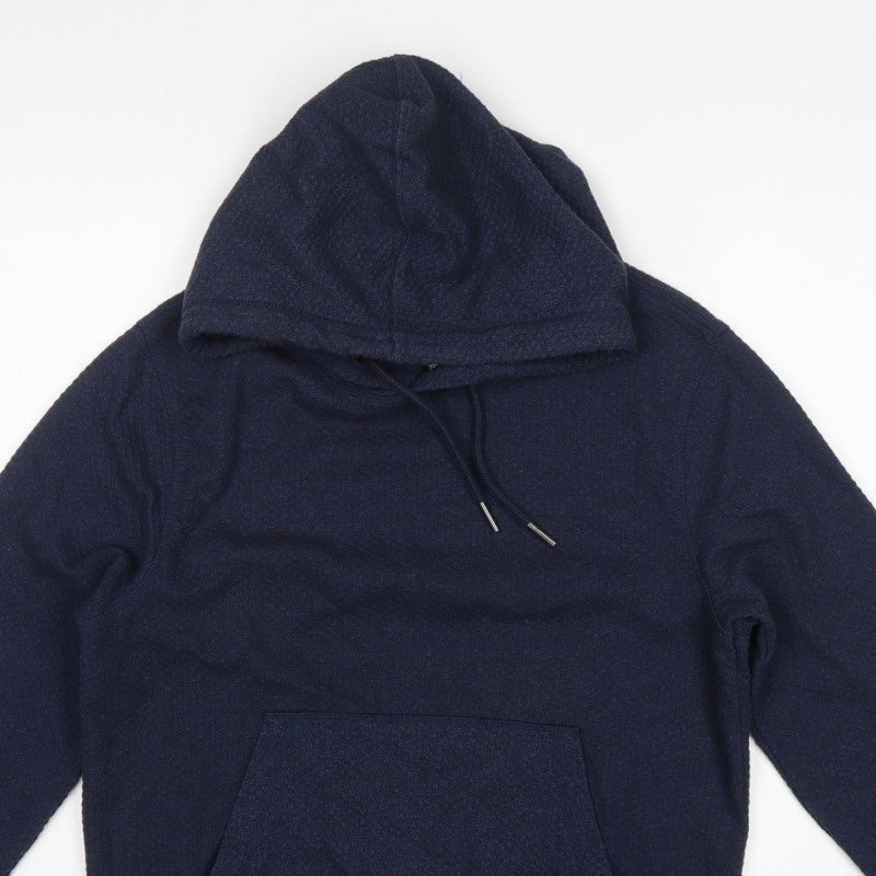 Next Men’s Navy Blue M Pullover Hoodie Drawstring Kangaroo Pocket