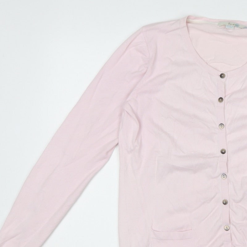 Boden Women Pink UK 2 Button Front Knit Cardigan with Pockets