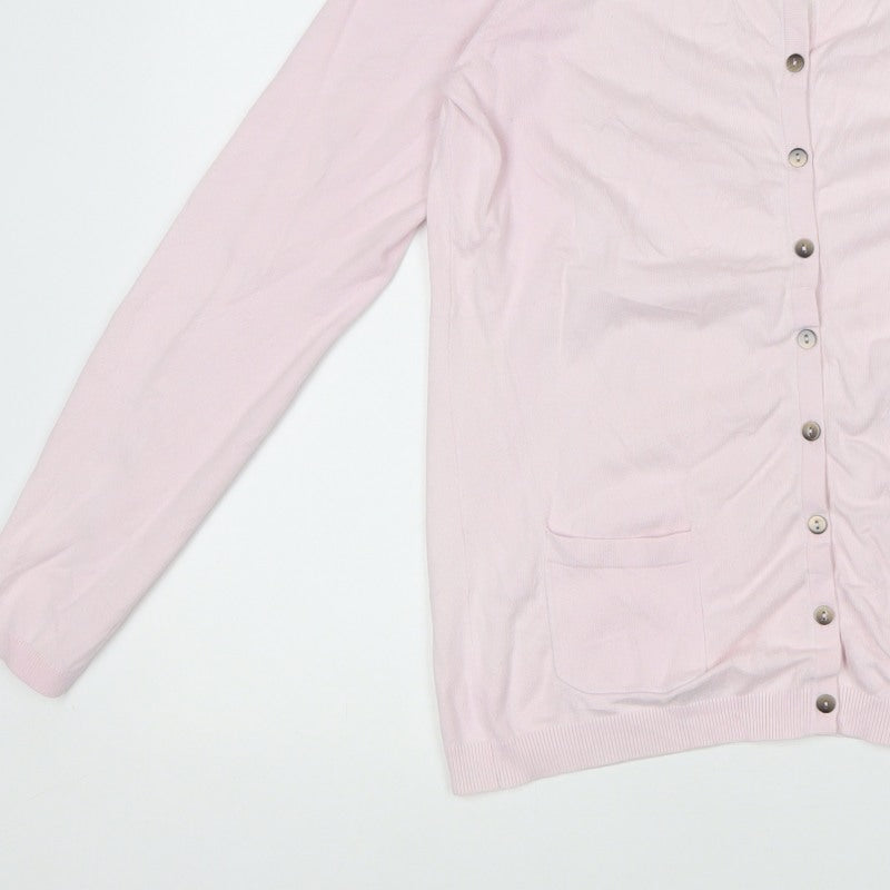 Boden Women Pink UK 2 Button Front Knit Cardigan with Pockets