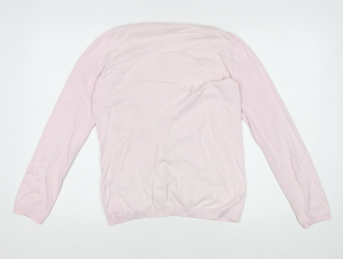 Boden Women Pink UK 2 Button Front Knit Cardigan with Pockets