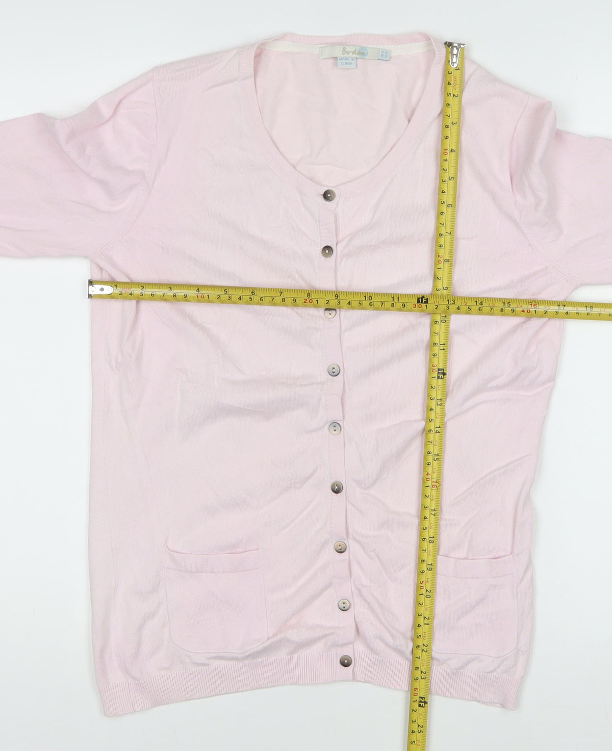 Boden Women Pink UK 2 Button Front Knit Cardigan with Pockets