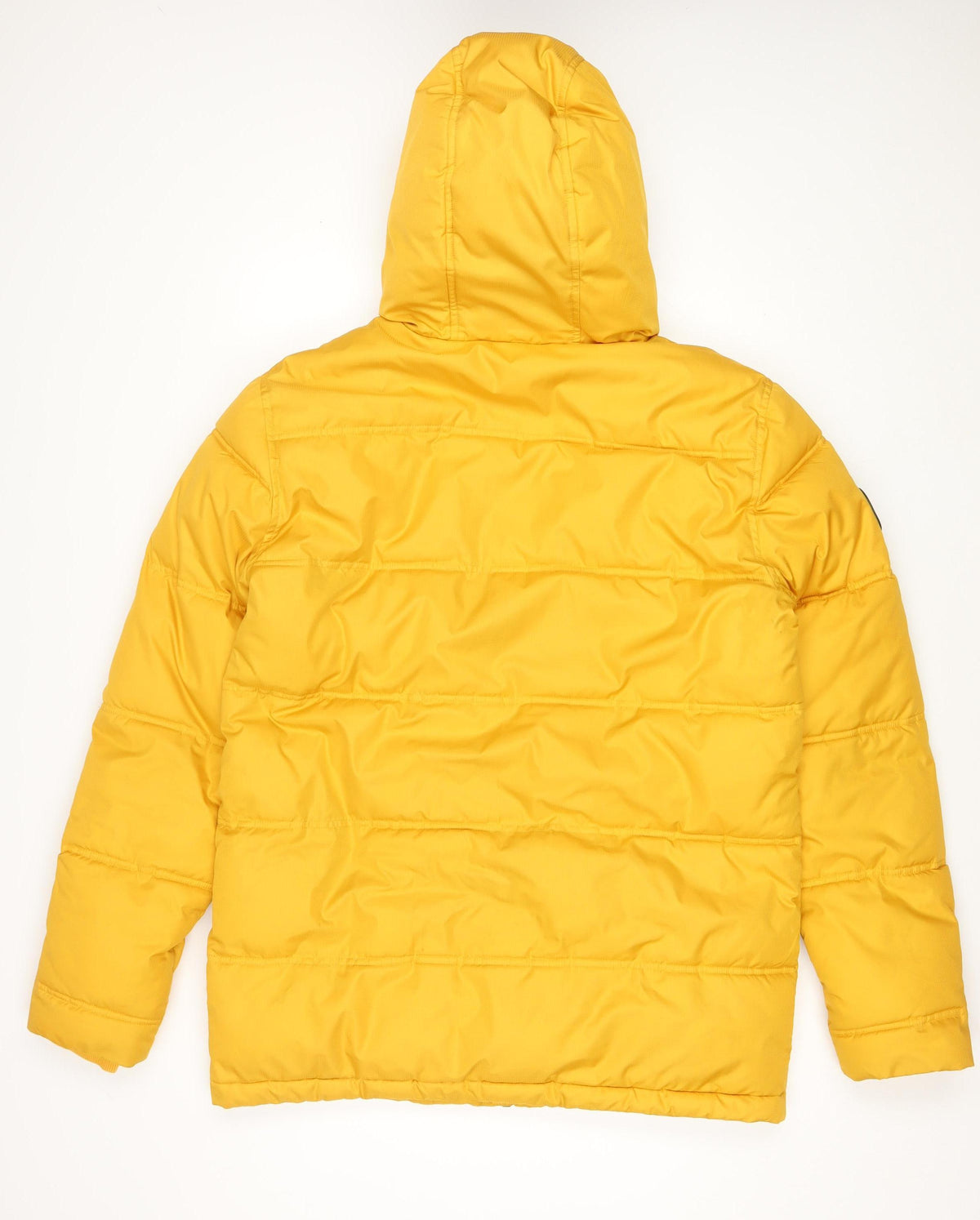 Brit Island 1973 Men Yellow M Hooded Quilted Puffer Jacket