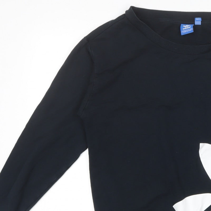 Adidas Women Black UK 12 Trefoil Pullover Basic Jacket
